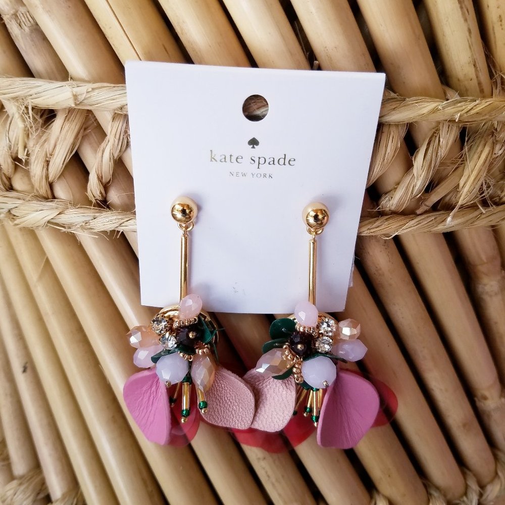 Kate Spade Vibrant Life Multi Pink Earrings Floral - Picture 1 of 7